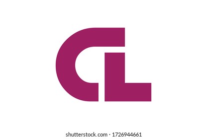 CL or LC Letter Initial Logo Design, Vector Template