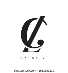 cl or lc logo design vector icon symbol
