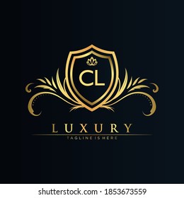 CL Letter Initial mit Royal Template.elegant mit Kronlogo, Creative Lettering Logo Vektor Illustration.