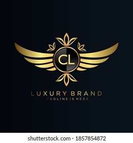 CL Letter Initial with Royal Template.elegant with crown logo vector, Creative Lettering Logo Vector Illustration.