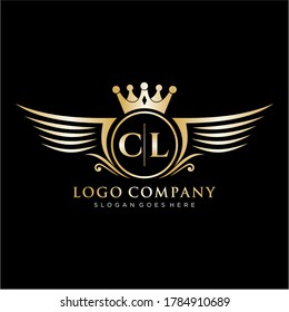 CL Letter Initial with Royal Wing Logo Template.