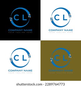 Diseño creativo del logotipo de la letra CL. Diseño único CL.

