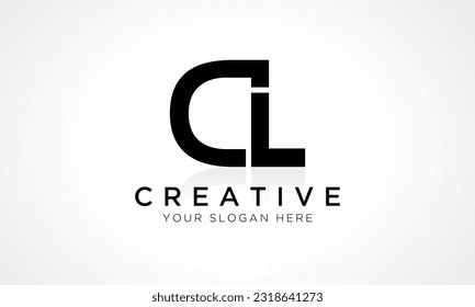 Plantilla vectorial de diseño de logotipo de carta CL. Alfabeto Letra Inicial Diseño De Logotipo CL Con Una Ilustración De Negocio De Reflexión Glossa.