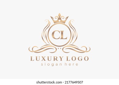 CL Letter Royal Luxury Logo template in vector art for Restaurant, Royalty, Boutique, Cafe, Hotel, Heraldic, Jewelry, Fashion and other vector illustration.