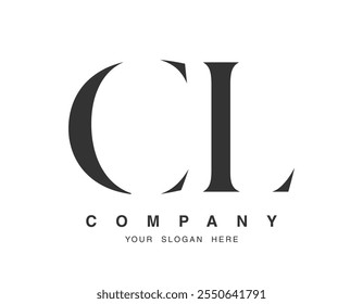 CL logo design. Initial letter c and l serif font style. Creative classic company name typography. Trendy logotype or identity. Vector illustration.