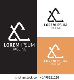 CL Logo Letter Initial Logo Designs Templete with white orange Black Background
