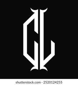 CL Escudo hexágono monograma do logotipo com modelo de design em forma de buzina