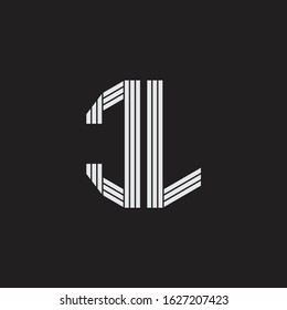 CL Logo monogram with outline style linked isolated on black background