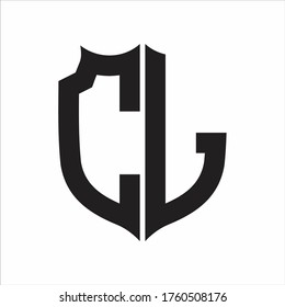 CL Logo Shield style Monogram design template on white background