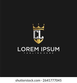 CL luxury letter monogram for crown and shield logo design