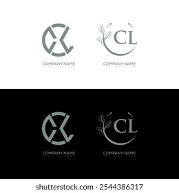CL minimalist and classic logo set design. CL monogram circle shape vector. CL unique design.
