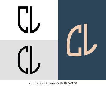 Modernes Logo-Design, Vektorbündel für den ersten Buchstaben von CL. Es ist geeignet, für welche Firma oder Marke diese anfänglich gegründet wird.