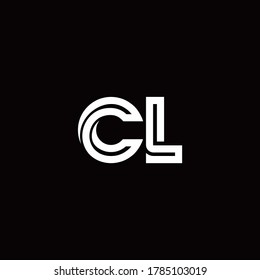 CL monogram logo with abstract line design template