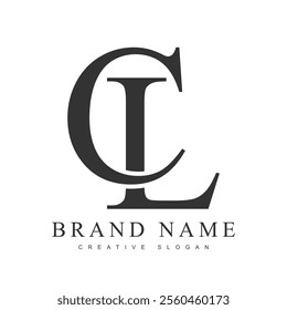 CL trendy logotype template. Initial letter c and l classic font style. Creative logo for company name or identity. Vector illustration.