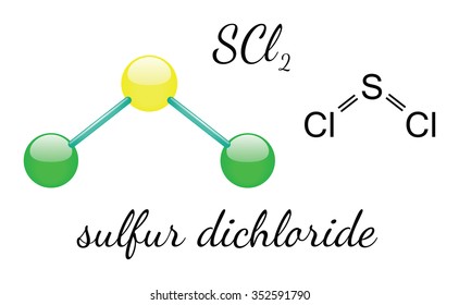 Cl2S sulfur dichloride 3d molecule isolated on white