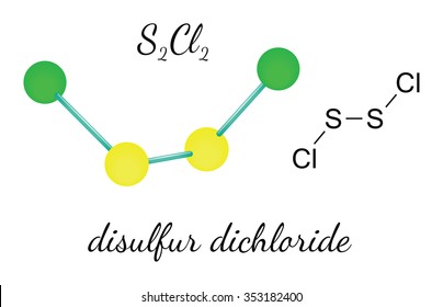 Cl2S2 disulfur dichloride 3d molecule isolated on white