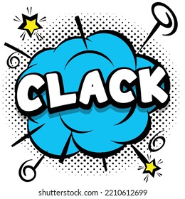 clack Comic bright template with speech bubbles on colorful frames