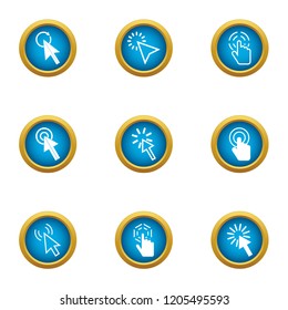 Clack icons set. Flat set of 9 clack vector icons for web isolated on white background