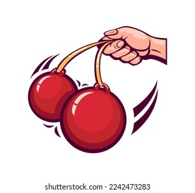 Clackers Ball or Latto latto traditional toy symbol mascot logo cartoon illustration vector