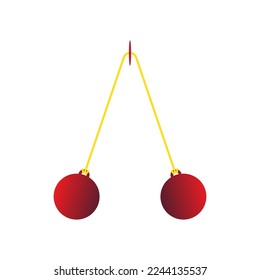 Clackers Ball or Latto latto traditional toy isolated on white background