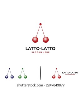 Clackers Ball or Latto latto traditional toy logo design icon template