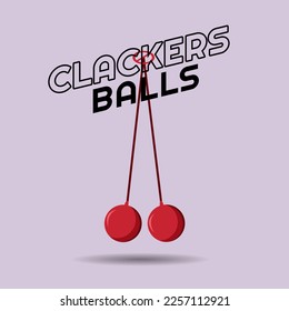 Clackers child game cartoon vector illustration