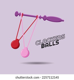 Clackers kids toys cartoon vector illustration design