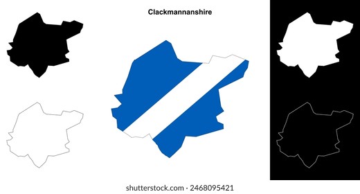 Conjunto de mapas de esquema en blanco de Clackmannanshire