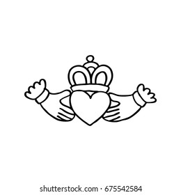 Claddagh ring doodle icon