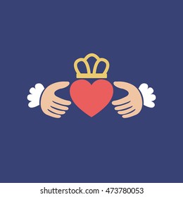 claddagh ring icon. vector illustration