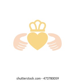 claddagh ring icon. vector illustration