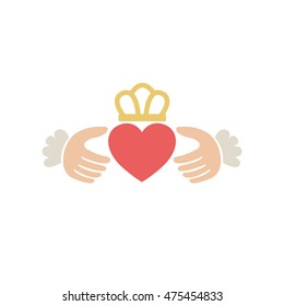 claddagh ring icon. vector illustration