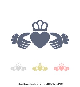 claddagh ring icon. vector illustration