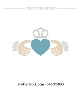 claddagh ring icon. vector illustration