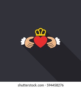 claddagh ring icon. vector illustration