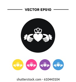 claddagh ring icon. vector illustration