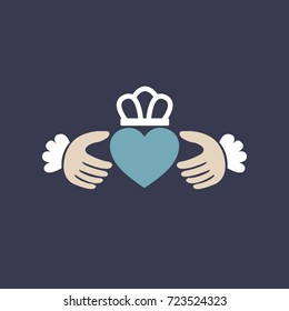 claddagh ring icon. vector illustration