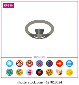 Claddagh ring vector icon