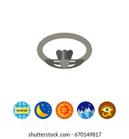Claddagh ring vector icon