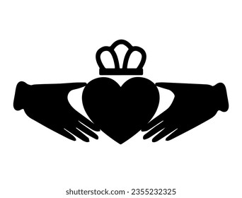 Claddagh silhouette vector art white background