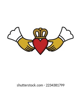 claddagh symbol doodle icon, vector illustration