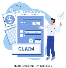 Claim application vector illustration. The checklist ensures you dont miss any important details The loan application form can be lengthy document A complete application is essential for approval