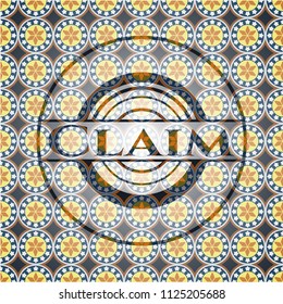 Claim arabesque style badge. arabic decoration.
