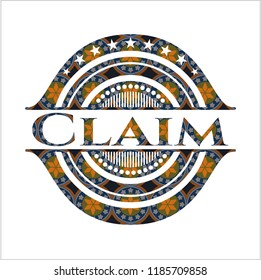 Claim arabic style emblem. Arabesque decoration.