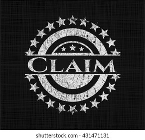 Claim chalk emblem written on a blackboard