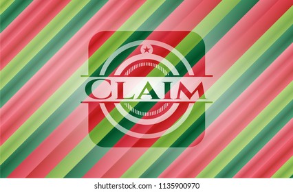Claim christmas colors emblem.