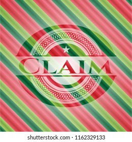 Claim christmas style emblem.