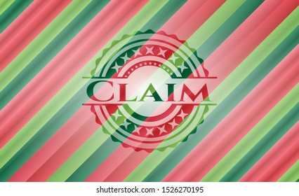 Claim christmas style emblem. Vector Illustration. Detailed.