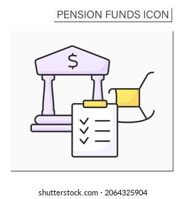 Claim color icon. Pretension to government, state. Detailed summary claim. Pension fund concept. Isolated vector illustration
