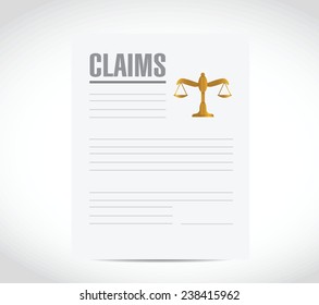 claim contract document illustration design over a white background